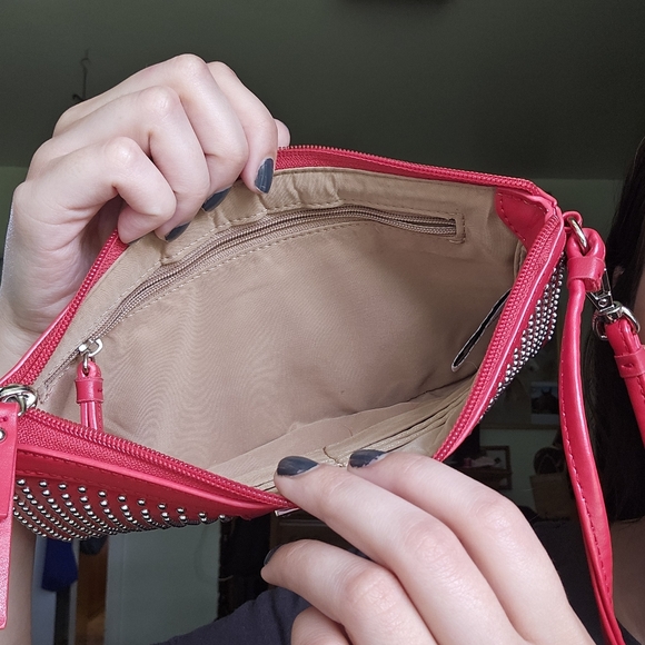 Nine West Red Studded Wristlet Clutch - Picture 7 of 9